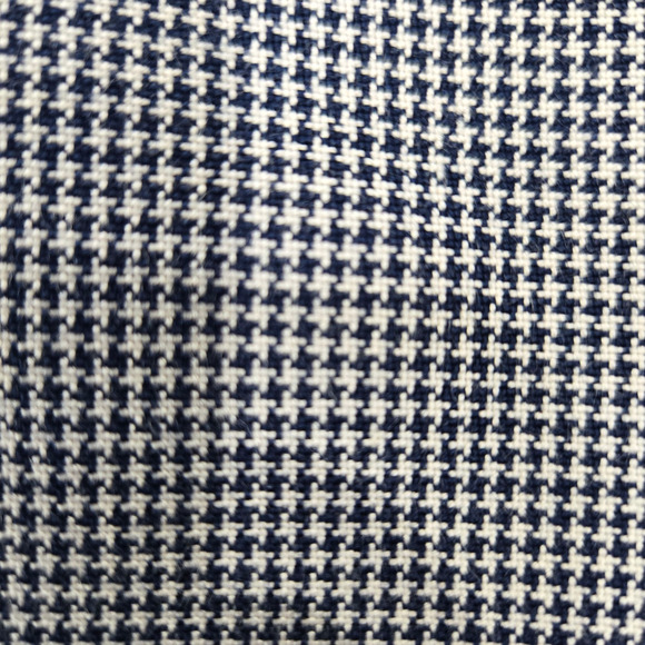 90s Vintage Navy White Houndstooth Kasper Single Button Blazer Jacket Size 12P - Picture 4 of 11